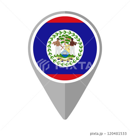Belize Flag on Location Pin 120481533