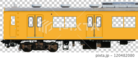 ドット絵風の呉線-山陽本線103系電車（JR西日本：戸袋窓封鎖仕様） 120482080