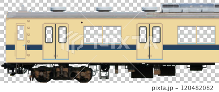 ドット絵風の呉線-山陽本線103系電車（JR西日本：戸袋窓封鎖仕様） 120482082