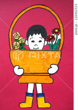 花籠を持つ女の子 花籠を持つ女の子 120482523