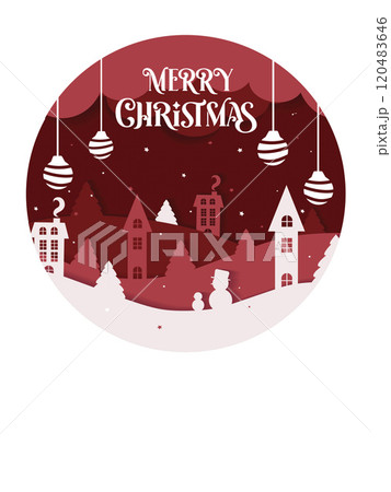Christmas background for covers, invitations, posters, card, flyers, paper cut decoration style, advertising with winter Christmas composition in paper cut style. Vector illustration 120483646