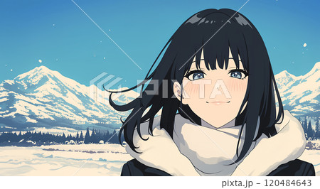 マフラーを巻いた女の子 120484643