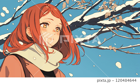 マフラーを巻いた女の子 120484644