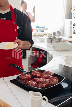 Fresh and raw meat. stock photo 120485312