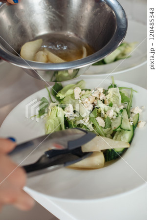 salad with pears and nuts salad with pears and nuts 120485348