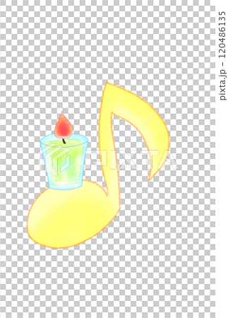 可愛的蠟燭和音符 120486135