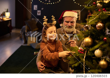 Celebrating Christmas with Santa and Little Reindeer Celebrating Christmas with Santa and Little Reindeer 120486503