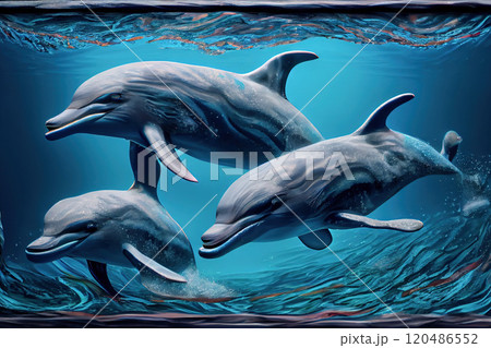 The Beauty of Dolphin Life in the Wild - Generative AI 120486552