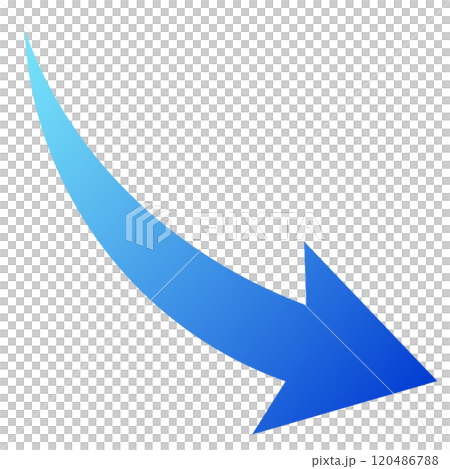 Smooth downward arrow, blue gradient Smooth downward arrow, blue gradient 120486788