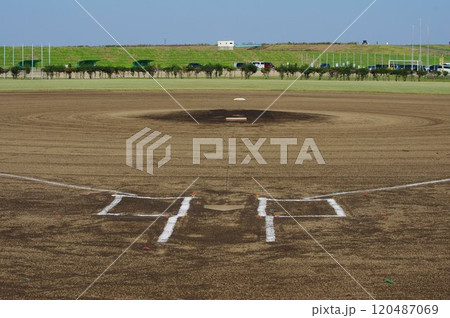 野球場とバッターボックス 120487069