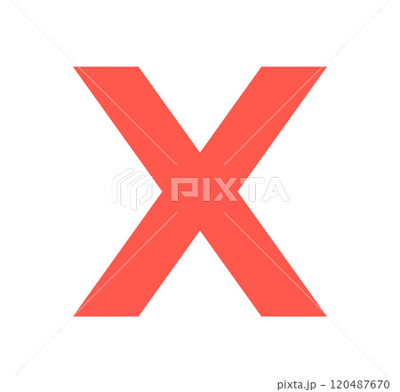 シンプルな赤色のXアイコン 120487670