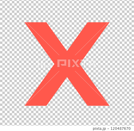 シンプルな赤色のXアイコン 120487670