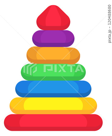 Pyramid color toy icon. Child educational puzzle 120488680