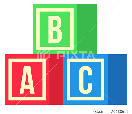 Abc cubes. Kid educational toy. Alphabet block 120488691