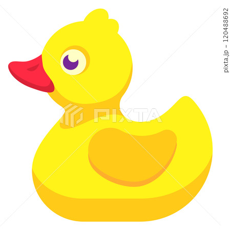 Rubber duck cartoon icon. Yellow bath toy 120488692