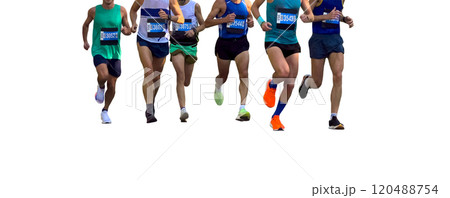 group athletes running marathon race isolated on white background group athletes running marathon race isolated on white background 120488754