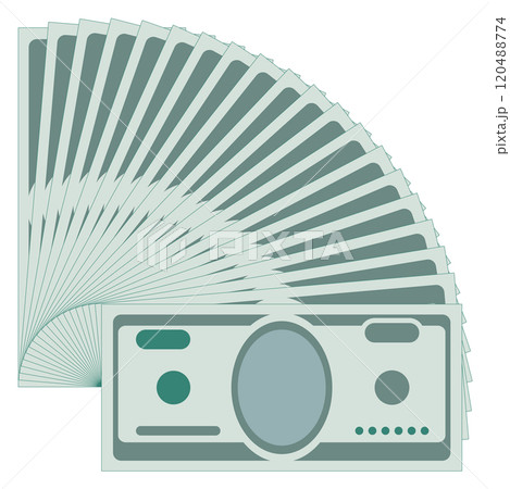Money fan. Dollar bill paper banknote icon 120488774