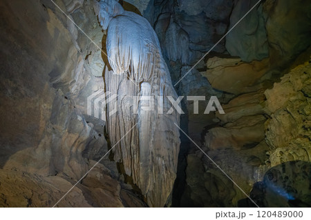 Stunning Limestone Formations in Manambolo River Cave, Madagascar. 120489000
