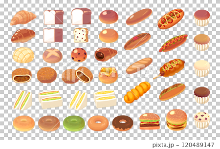 Summary illustration of representative bread 120489147