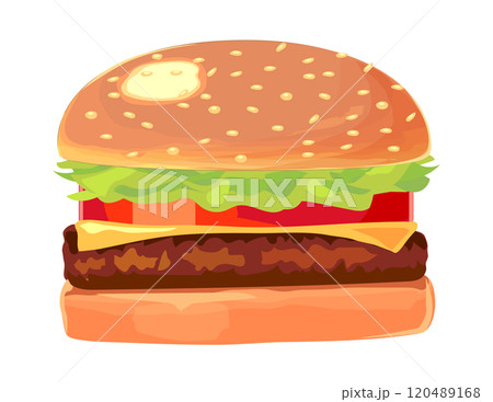 ハンバーガーのイラスト 120489168
