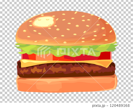ハンバーガーのイラスト 120489168