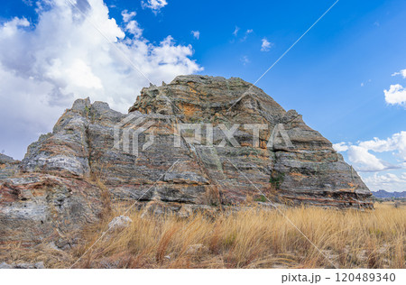 Queen of Isalo Rock Formation Under Dramatic Sky at Isalo National Park. 120489340