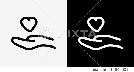 手描きの手、ハンドサインのアイコンセット 120490099