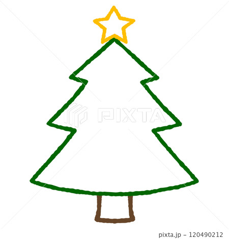 シンプルなクリスマスツリーのイラスト 120490212