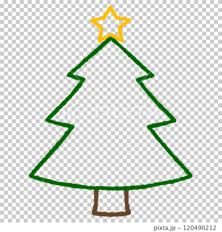 シンプルなクリスマスツリーのイラスト 120490212