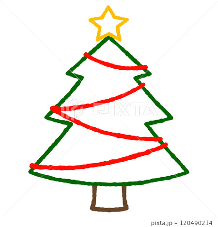 シンプルなクリスマスツリーのイラスト シンプルなクリスマスツリーのイラスト 120490214