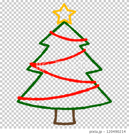 シンプルなクリスマスツリーのイラスト シンプルなクリスマスツリーのイラスト 120490214