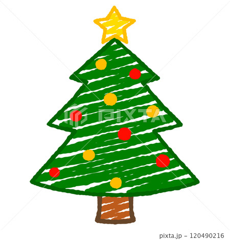 シンプルなクリスマスツリーのイラスト 120490216