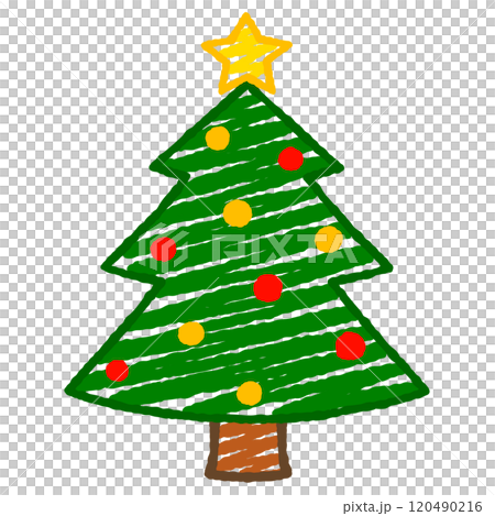 シンプルなクリスマスツリーのイラスト 120490216