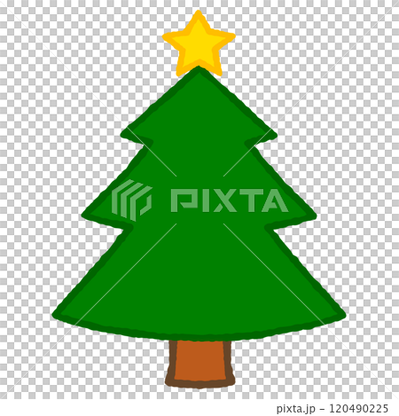 一棵簡單的聖誕樹的插圖 120490225