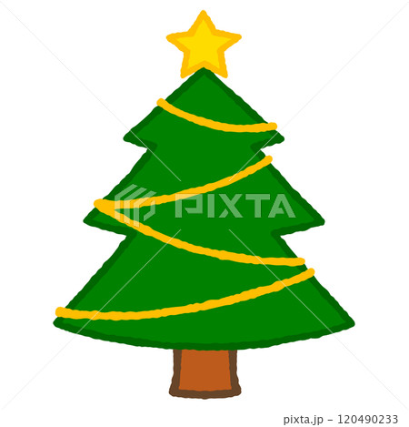 シンプルなクリスマスツリーのイラスト 120490233
