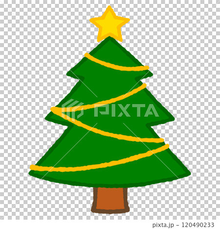 シンプルなクリスマスツリーのイラスト 120490233