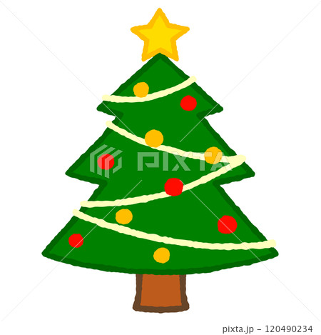 シンプルなクリスマスツリーのイラスト シンプルなクリスマスツリーのイラスト 120490234