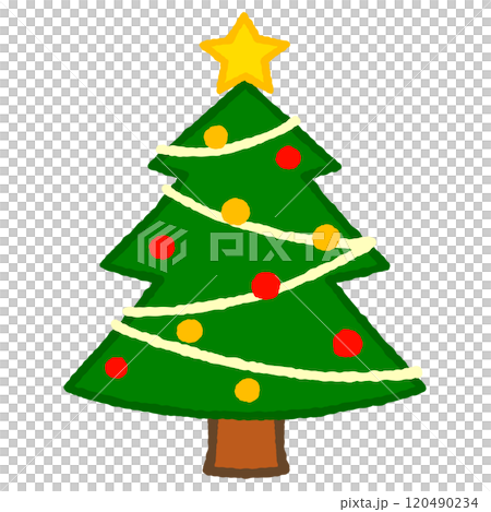 シンプルなクリスマスツリーのイラスト シンプルなクリスマスツリーのイラスト 120490234