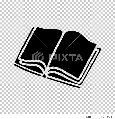 Doodle book icon freehand drawn with thin line in minimalistic style 120490304