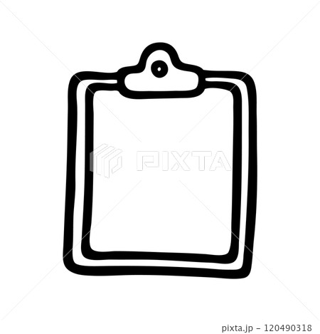 Doodle Clipboard icon. Infographic symbol. Line art style graphic design element Doodle Clipboard icon. Infographic symbol. Line art style graphic design element 120490318
