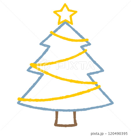 シンプルなクリスマスツリーのイラスト 120490395
