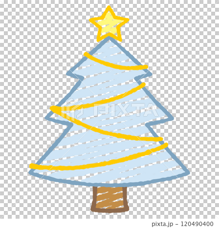 シンプルなクリスマスツリーのイラスト シンプルなクリスマスツリーのイラスト 120490400