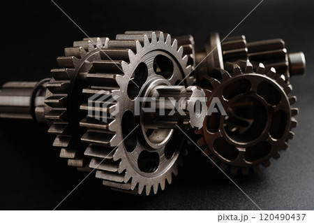 Metal gear wheel engine car and bike, mechanic industry. Metal gear wheel engine car and bike, mechanic industry. 120490437