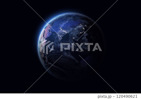 Earth globe. Eastern hemisphere. 120490621