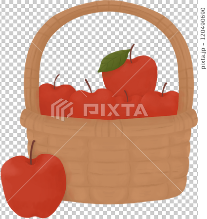 Basket of Red Apples - Autumn Harvest 120490690