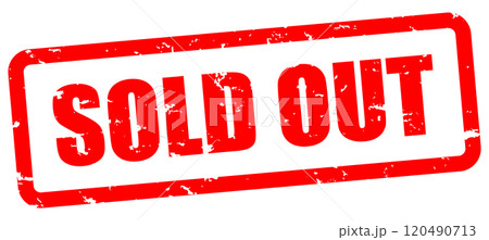 スタンプ SOLD OUT 売り切れ 赤 おしゃれ 斜め 120490713