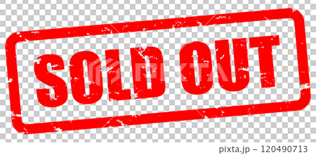 スタンプ SOLD OUT 売り切れ 赤 おしゃれ 斜め 120490713