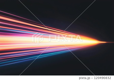 Vibrant Neon Rectangle with Smooth Rainbow Hues 120490832