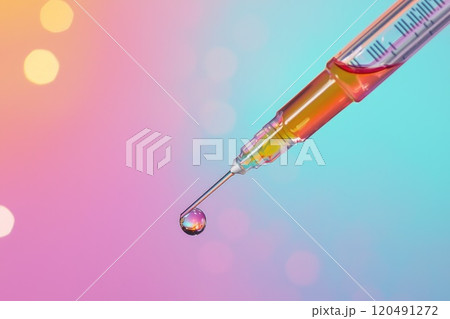 Liquid Dripping from Pipette into Test Tube 120491272