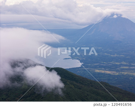 Active volcano in Ometepe island in Nicaragua 120491656